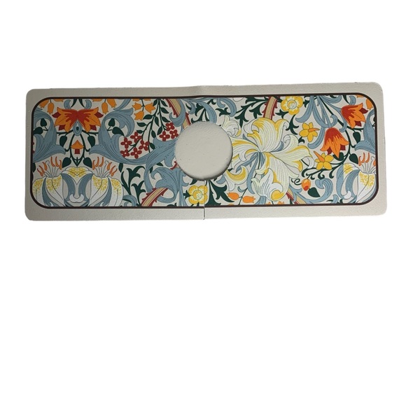 Floral Sink Faucet Mat Vintage Garden Absorbent Artificial Leather Easy to Clean - Picture 4 of 7